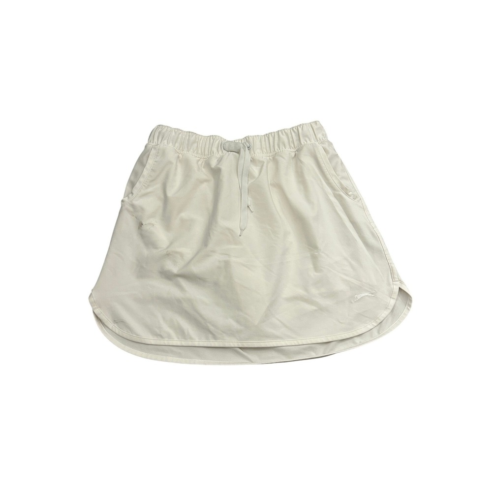 Slazenger Golf Skort Womens Small White Good Elastic Waist Pockets Curved Hem